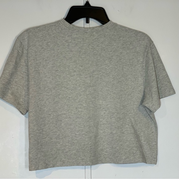 Open Edit Boxy Crop Organic Cotton T Shirt in Heather Grey - Picture 6 of 9